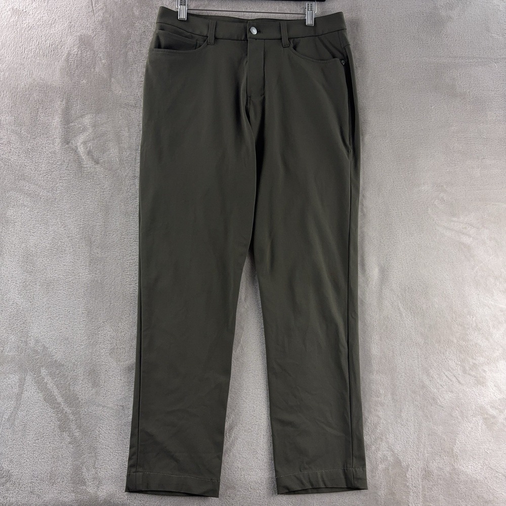 Lululemon ABC Classic Pants Mens Size 31x29 Green Blue Warpstreme‎ Stretch